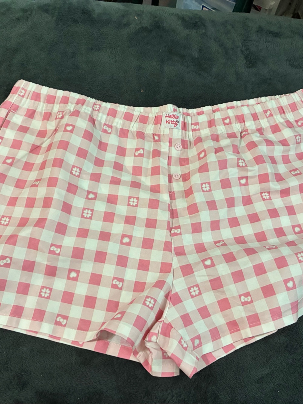 Hello Kitty Pink and White Gingham Women’s Shorts
